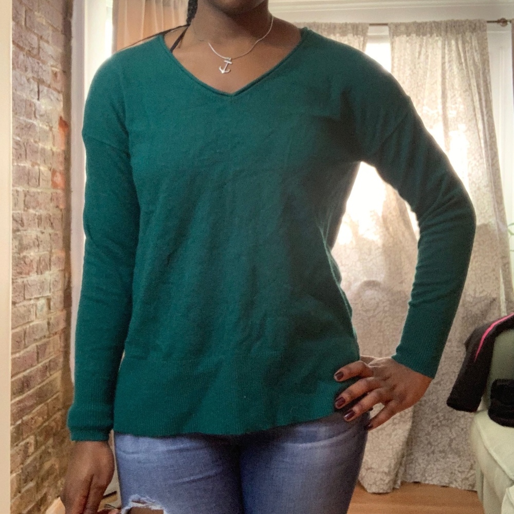 Teal J Crew Wool Blend Sweater